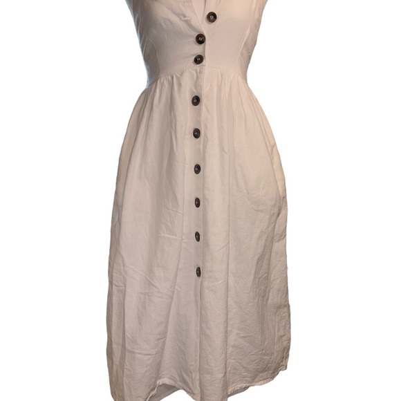Japna white button up summer dress. Size Small - Picture 6 of 7